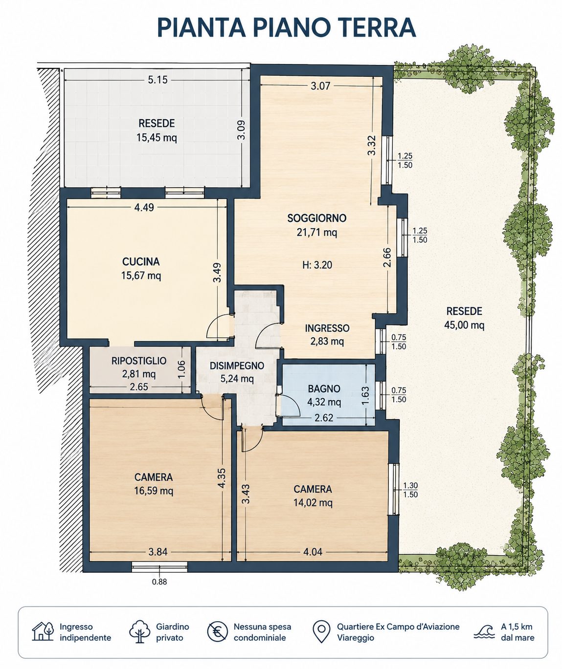 APARTMENT IN VIAREGGIO – EX CAMPO D’AVIAZIONE